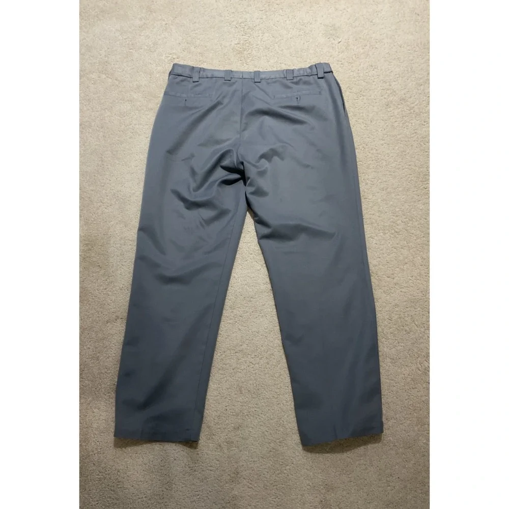Oak Hill Men's Dress Pants 42x32 Gray Flat Front Business Casual Comfort Stretch